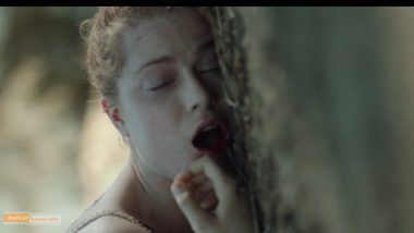Teen blonde rape in the forest