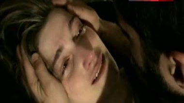 Crying tied up girl